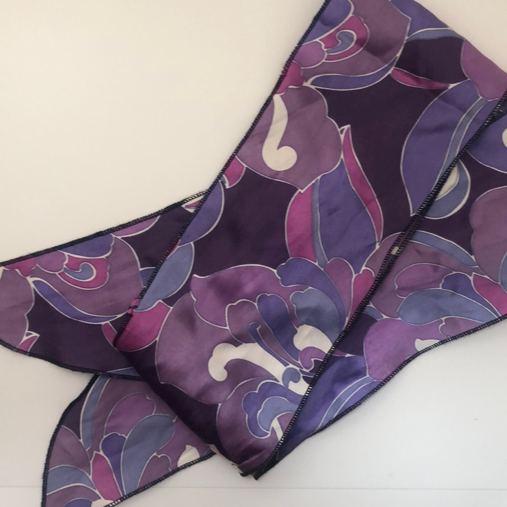 Purple satin scarf